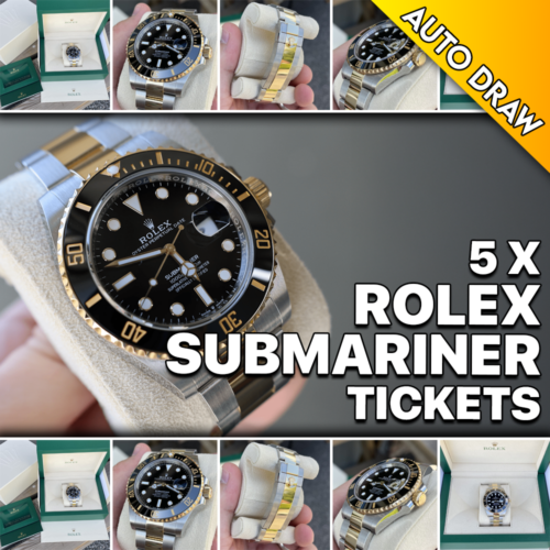 WIN 5 X ROLEX SUBMARINER TICKETS WORTH £250 – DRAW NO.6