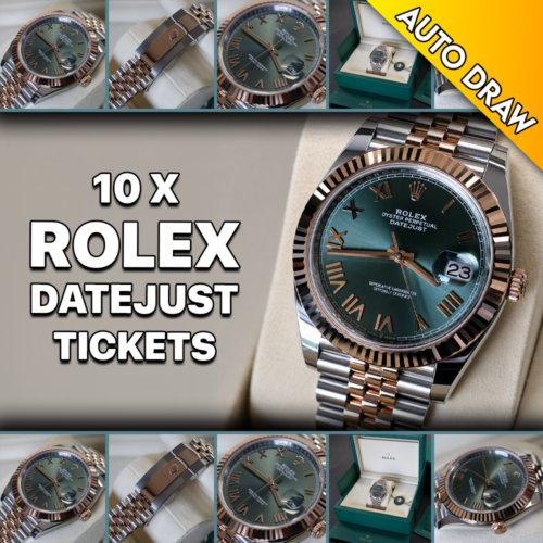 WIN 10 X ROLEX DATEJUST TICKETS WORTH £300 – DRAW NO.1