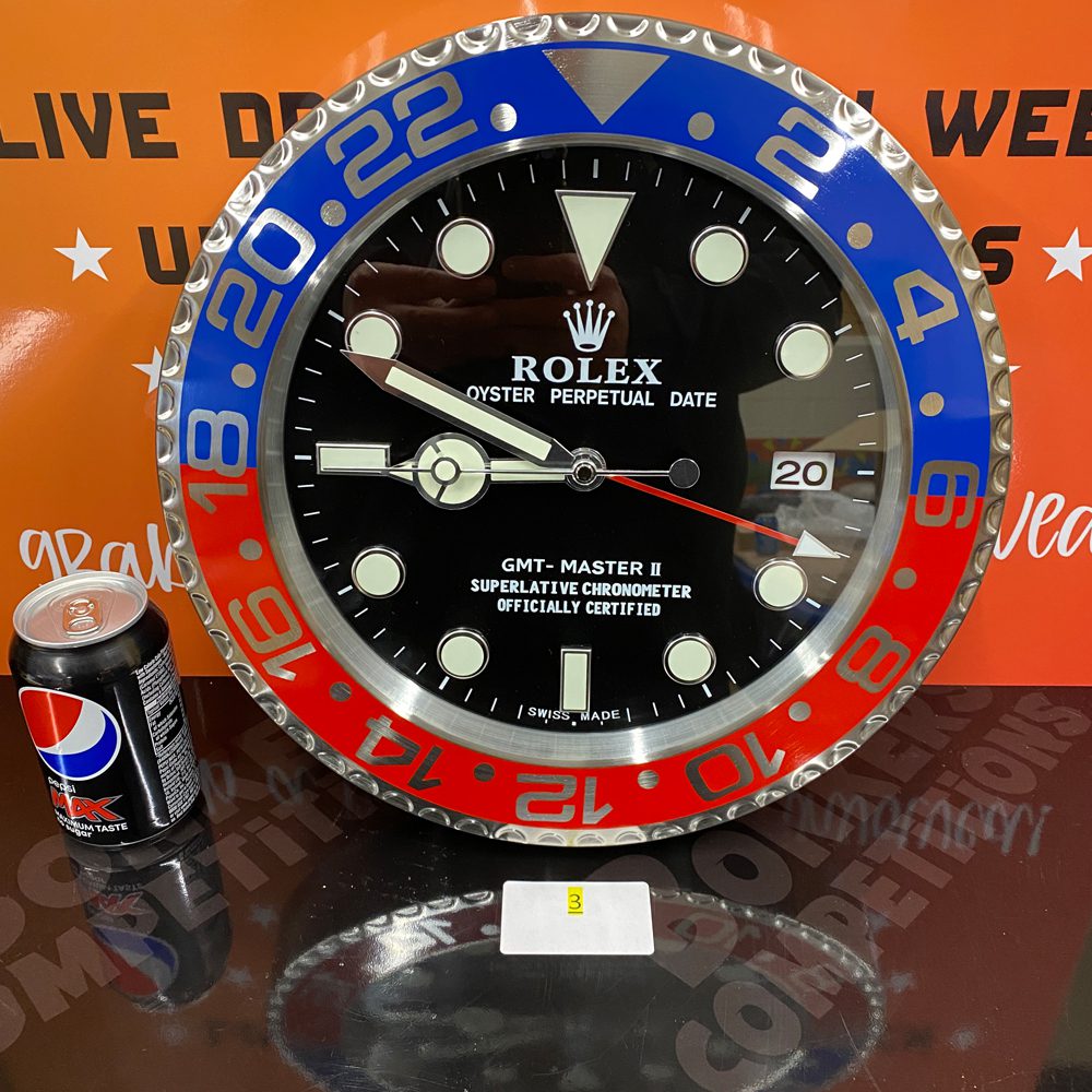 ROLEX Wall Clock GMT Master II Pepsi Bonkers Competitions