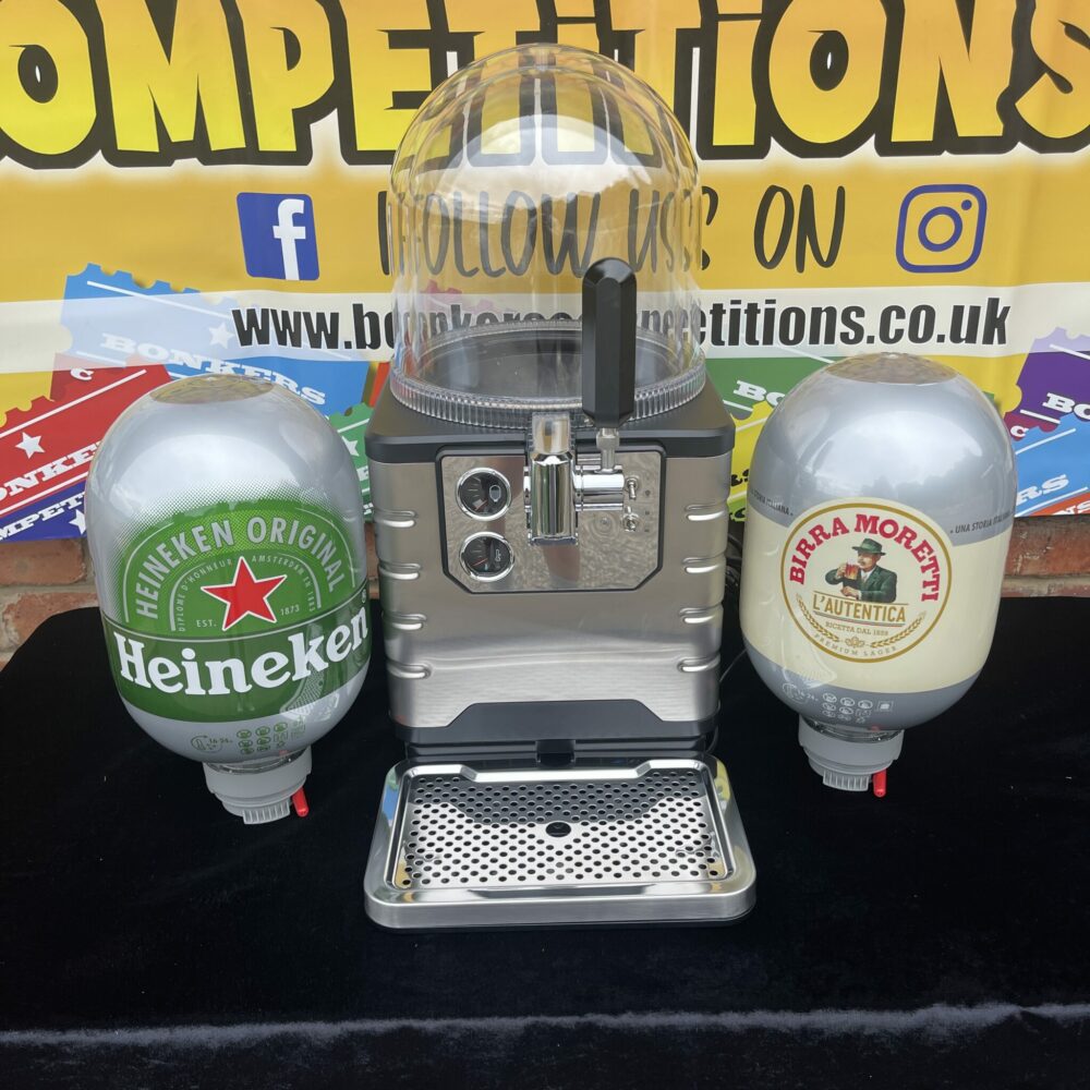 BEER BLADE MACHINE + 2 X 8L HEINEKEN KEGS Bonkers Competitions