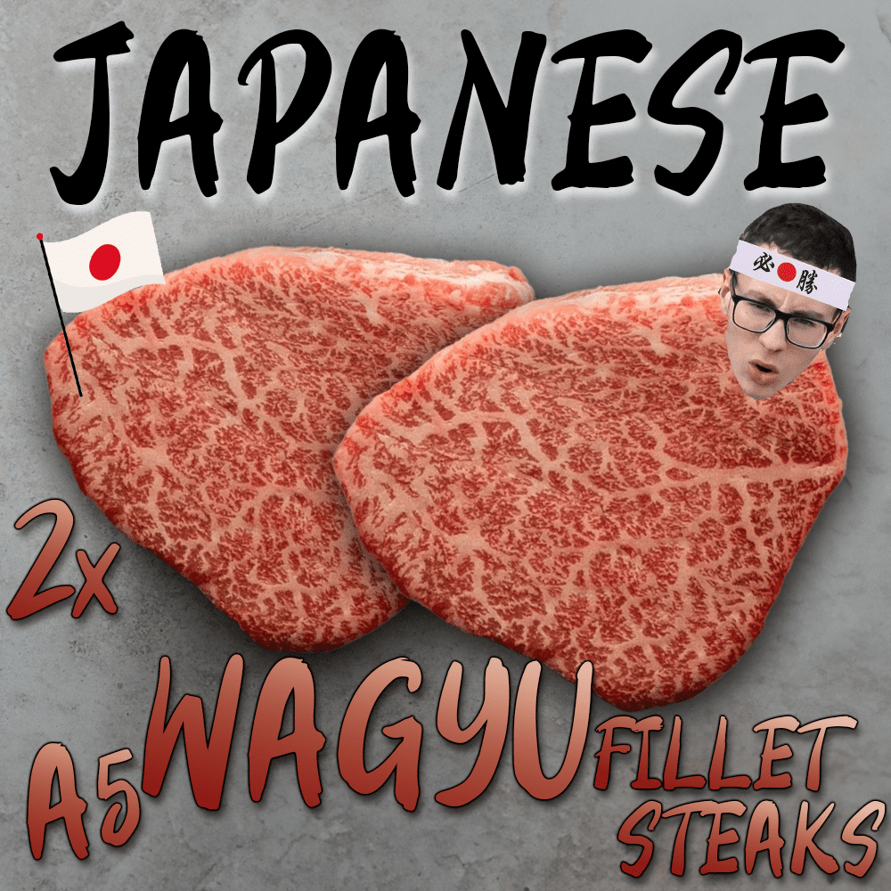 THE ULTIMATE STEAKS! 2 x Japanese A5 WAGYU FILLET STEAKS Bonkers