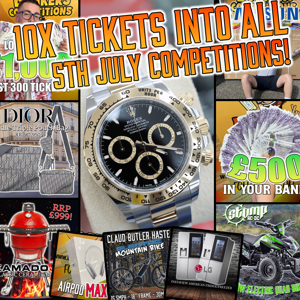 10x Ticket Entries into Every 5th July Comp! – DRAW NO.1 – Bonkers ...