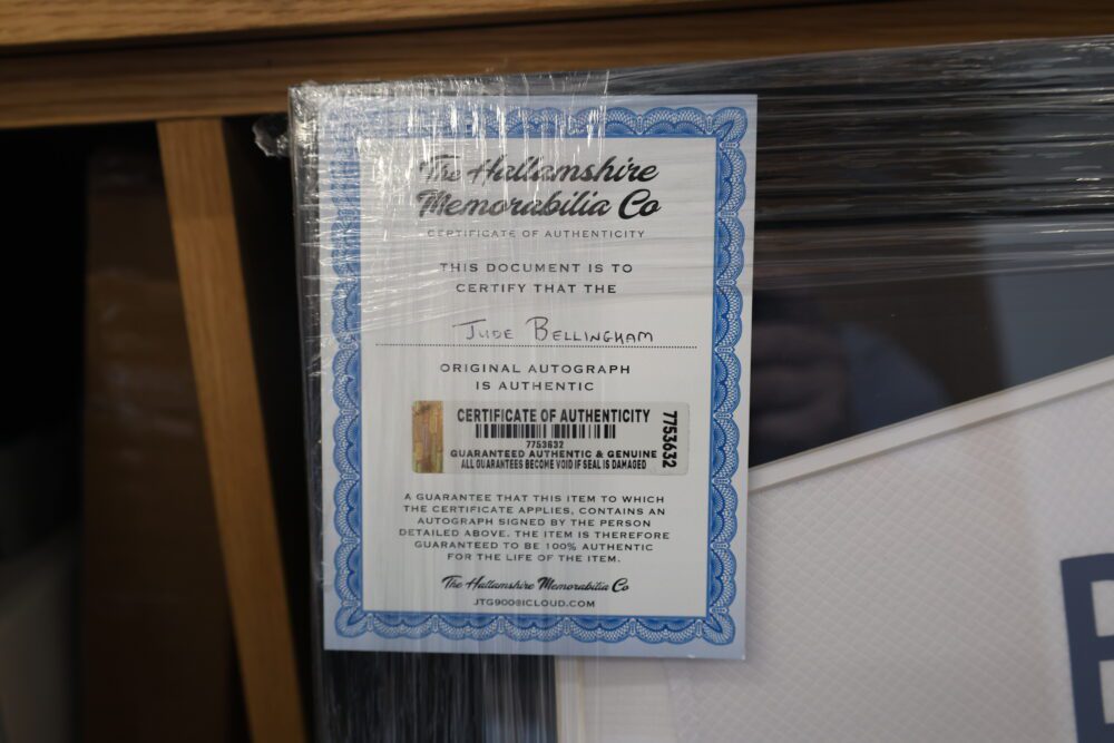 JUDE BELLINGHAM Signed & Framed England Shirt - Image 3