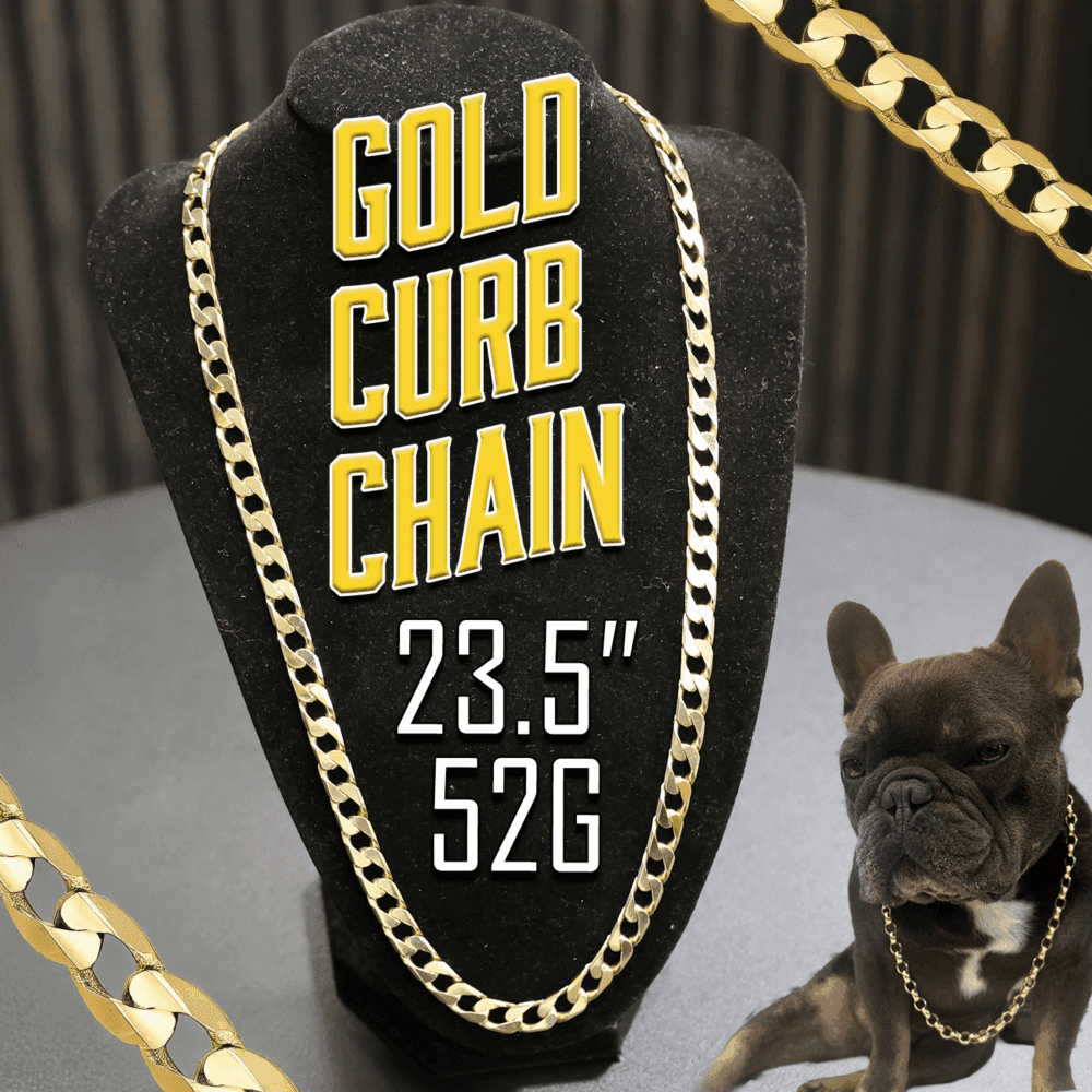 9CT GOLD 23.5" CURB CHAIN 52G - RRP £2,600!