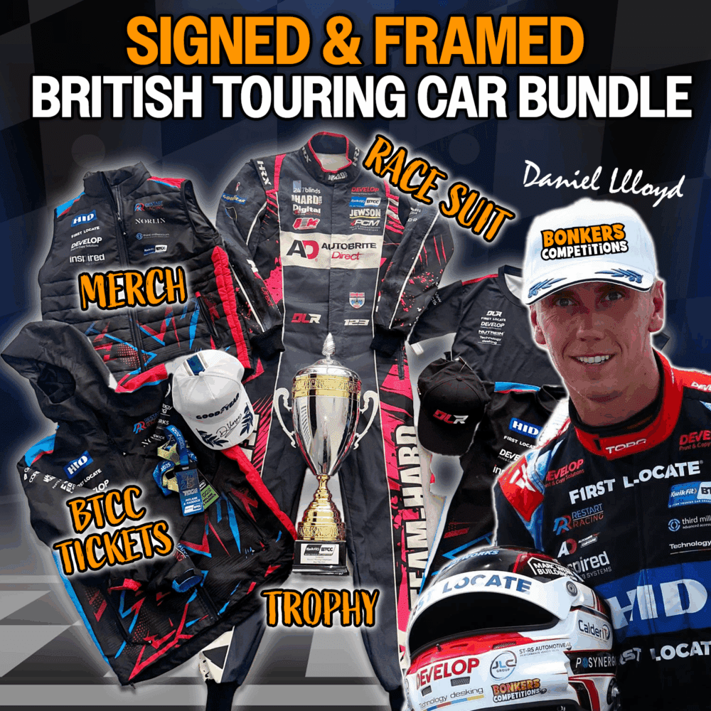 Dan Lloyds British Touring Car Signed and Framed Race Suit + Trophy, Race Tickets & MORE!