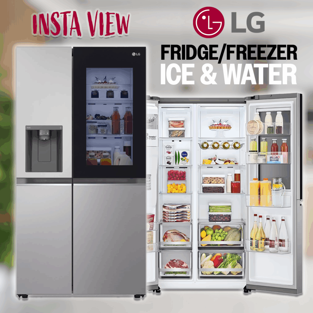 LG Instaview American Fridge Freezer – STAINLESS STEEL With Ice & Water Dispenser - RRP £1,899!