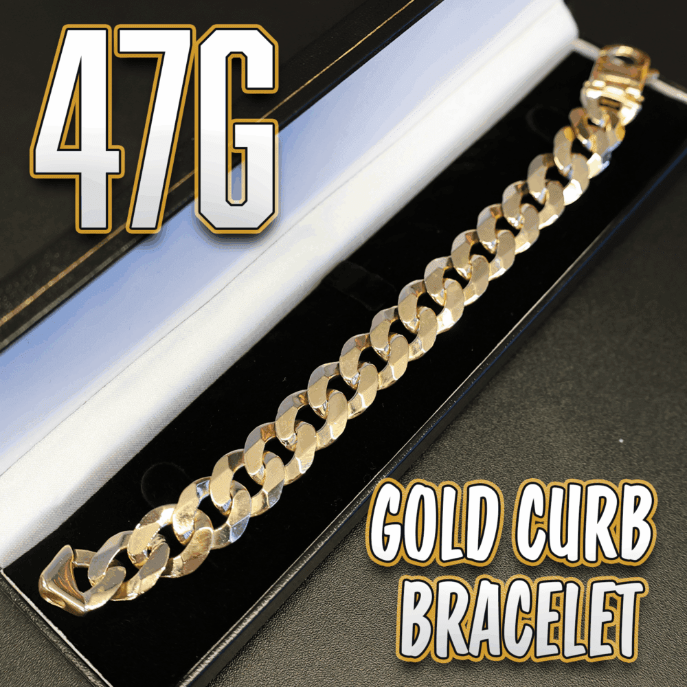 47g 9ct Gold Curb Bracelet - RSP £2,300