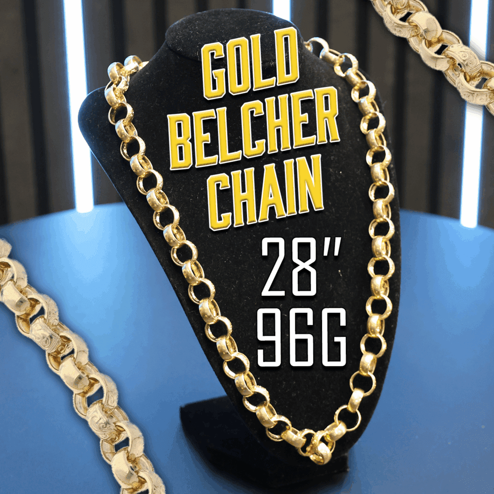 9CT GOLD 28" LARGE BELCHER CHAIN 96G! - RRP £4,800!