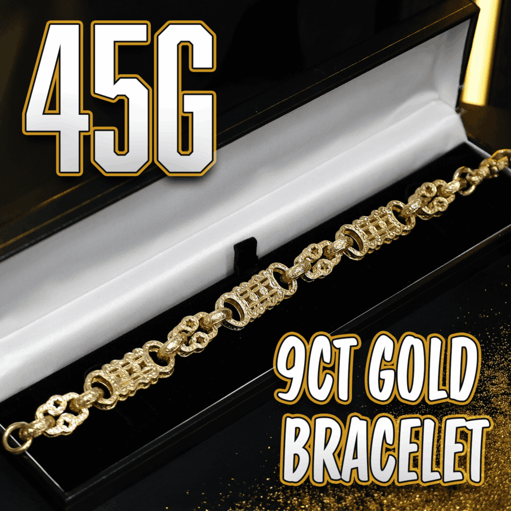 9ct Gold Stars & Bars Bracelet (45g) - RSP £2,250!