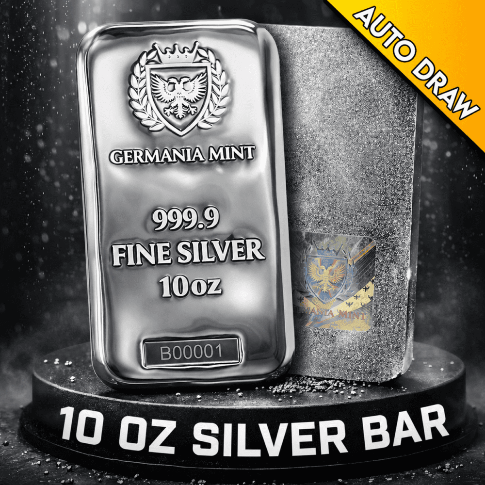 10OZ PURE SILVER BAR GERMANIA MINT BRAND NEW & BOXED - RRP £1,000 ...