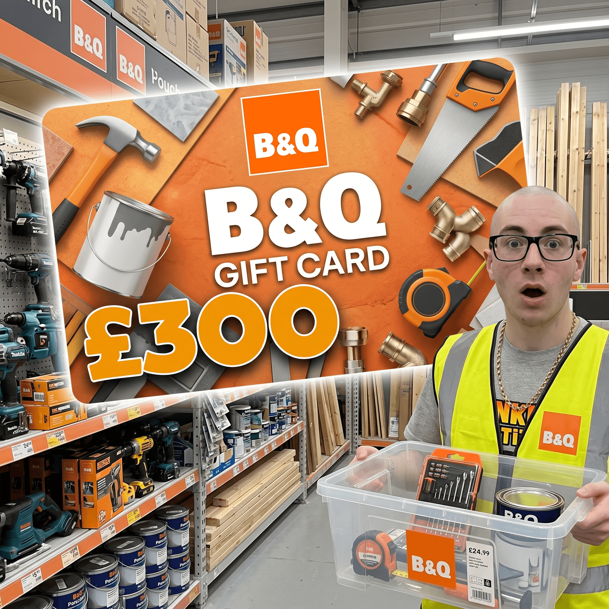 &pound;300 B&Q Gift Voucher