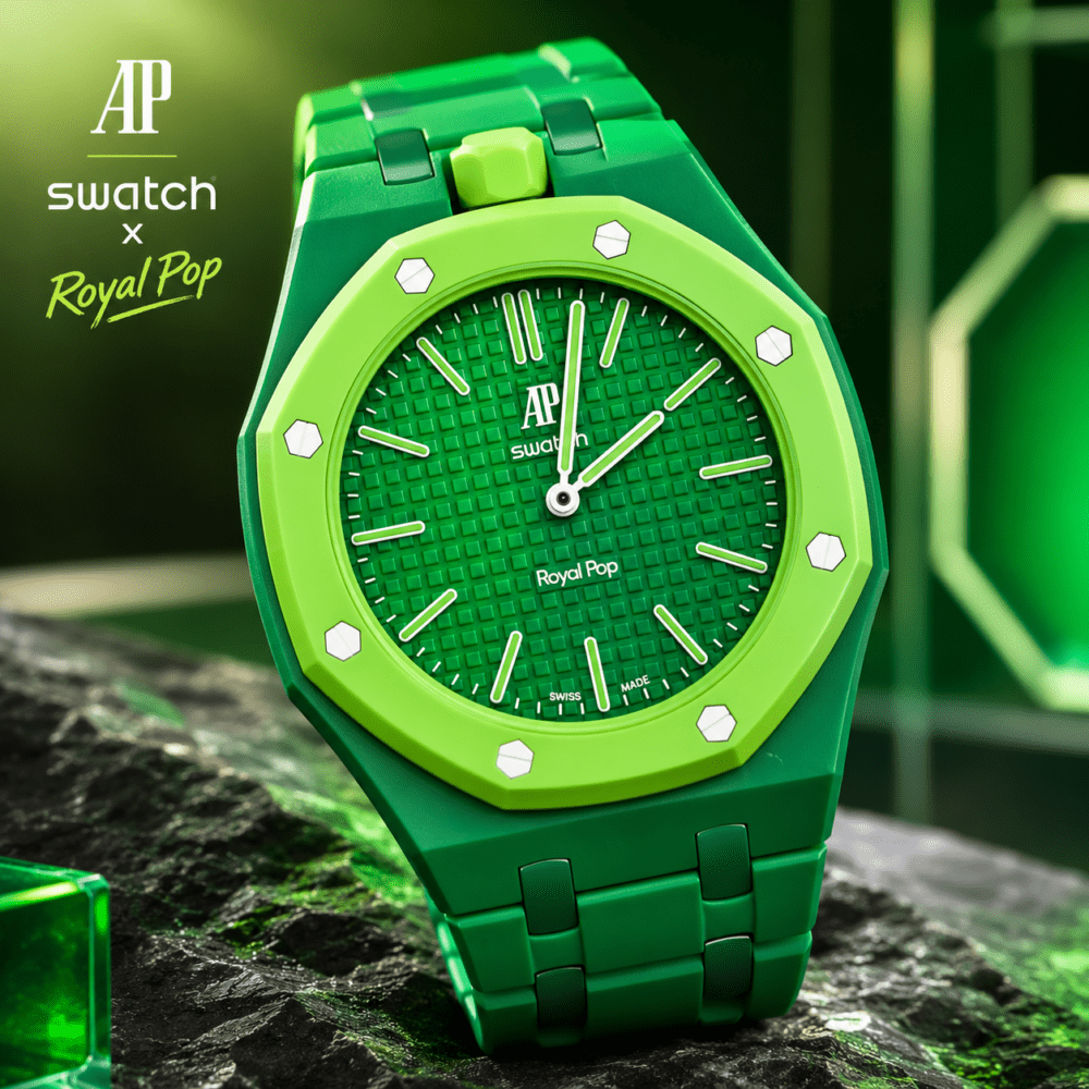 SWATCH X AUDEMARS PIGUET ROYAL POP GREEN + CUSTOM STRAP - Bonkers