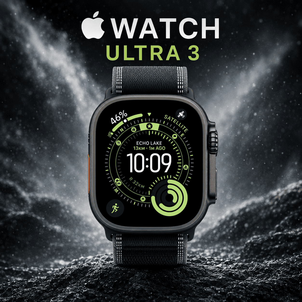 Apple Watch ULTRA 3 Titanium Black Trail Loop – RRP £749!