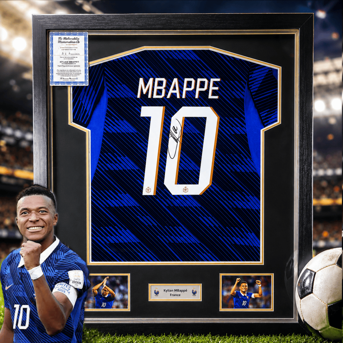 Kylian Mbappe Signed & Framed France Shirt