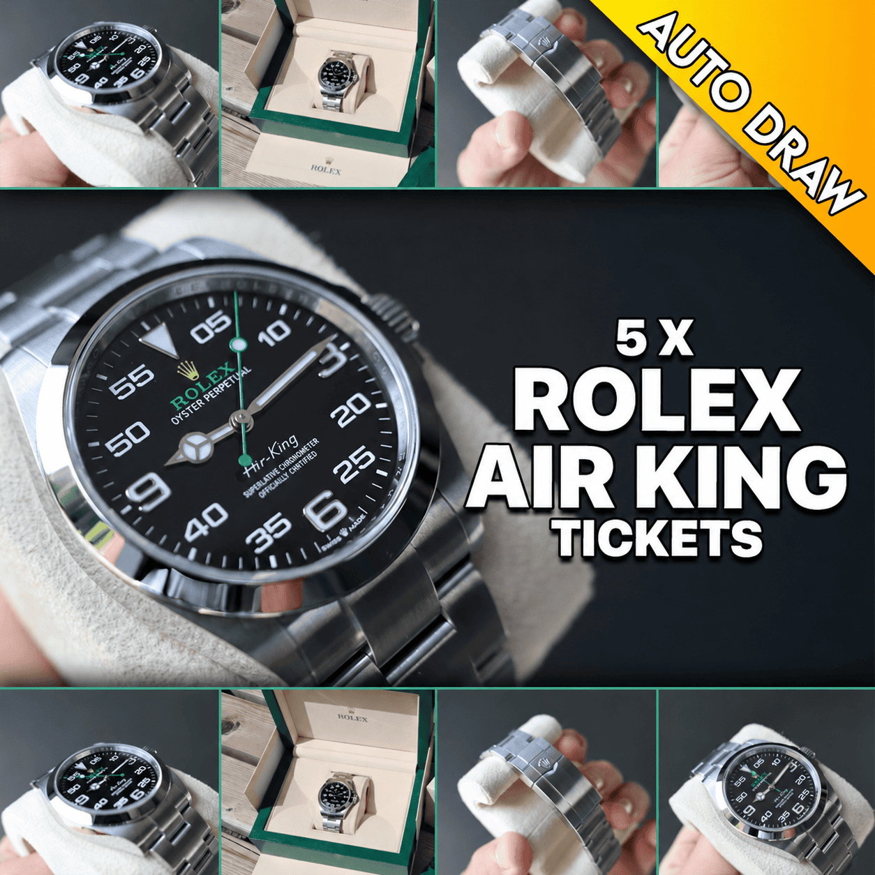 WIN 5 X ROLEX AIR-KING TICKETS WORTH £250 – DRAW NO.1