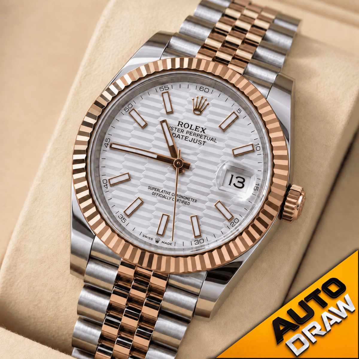 ROLEX DATEJUST 41 ROSE GOLD MOTIF DIAL – SUPER RARE – RSP £16,000!