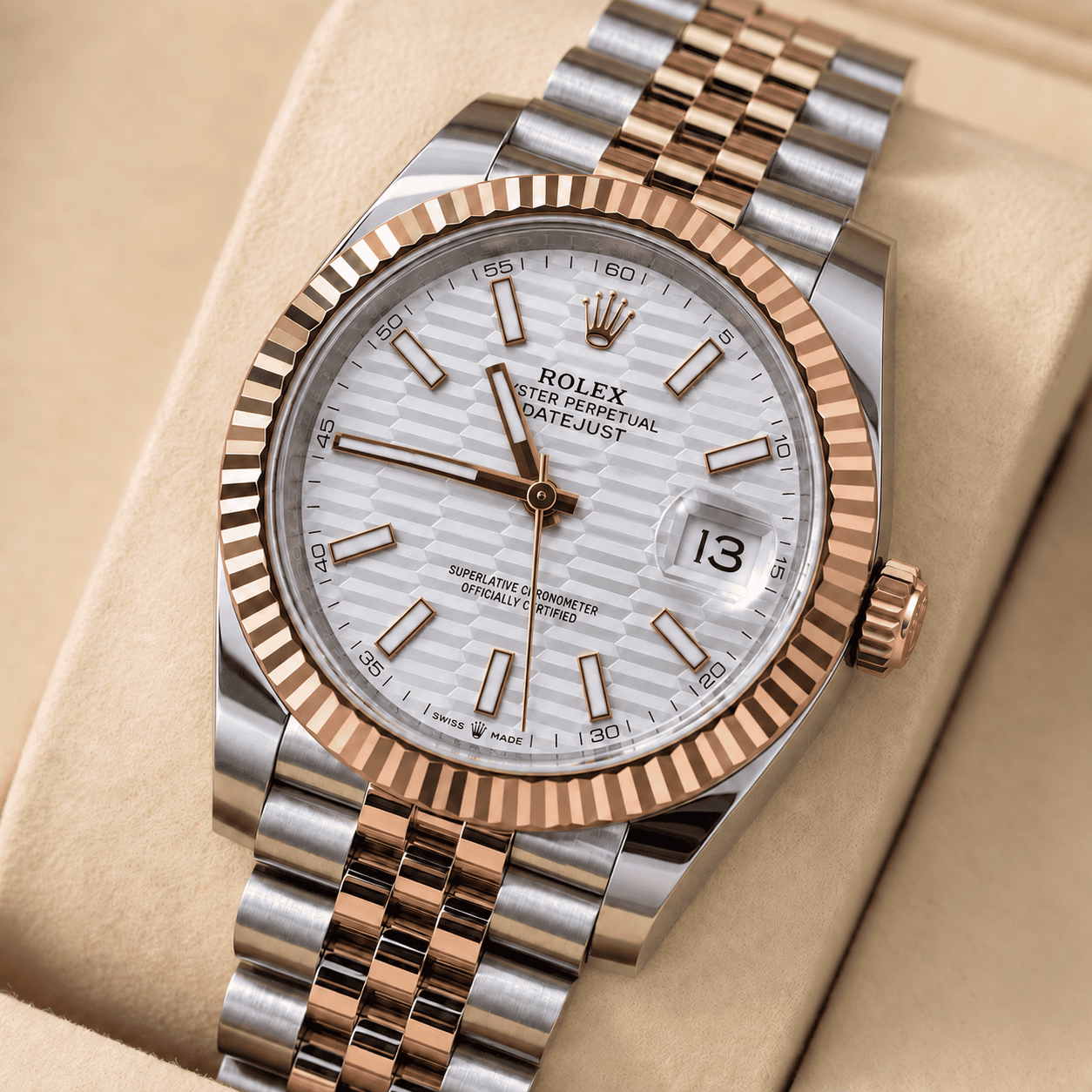 ROLEX DATEJUST 41 ROSE GOLD MOTIF DIAL – SUPER RARE – RSP £16,000!