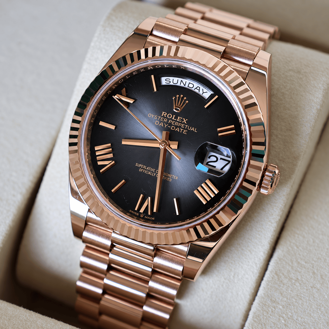 2026 ROLEX DAY-DATE 40 ROSE GOLD OMBRE DIAL – RSP £55,000!