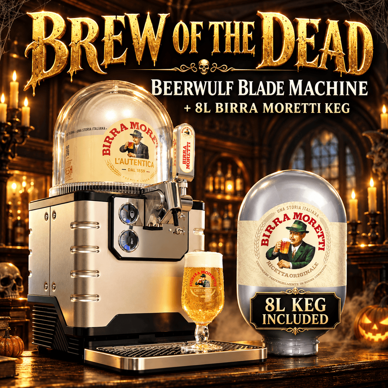 Beerwulf BLADE Machine + 8L BIRRA MORETTI Keg