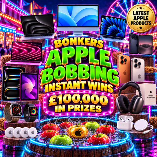 APPLE BOBBING INSTANT WIN! – £100,000 OF THE LATEST APPLE TECH
