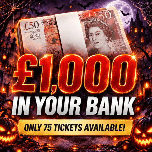 £1,000 In Your Bank! SUPER HIGH ROLLER JUST 75 TICKETS!