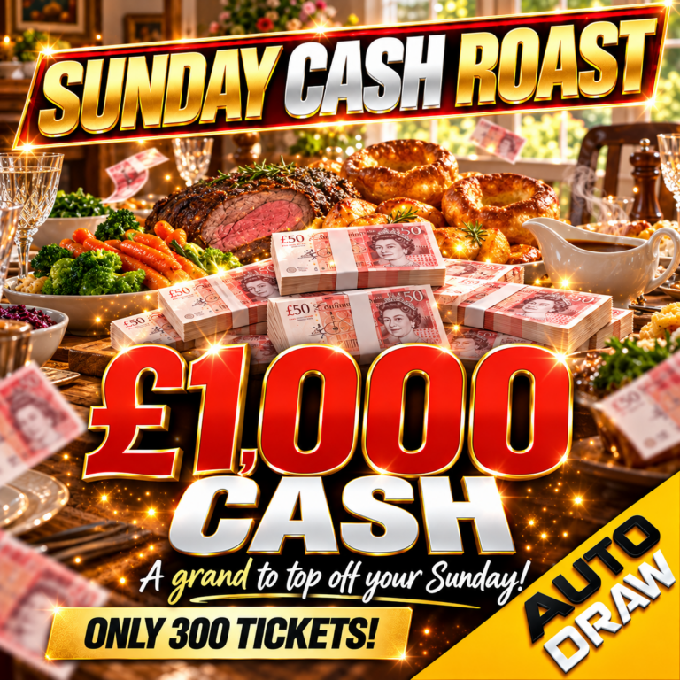 £1,000 In Your Bank! – JUST 300 TICKETS!