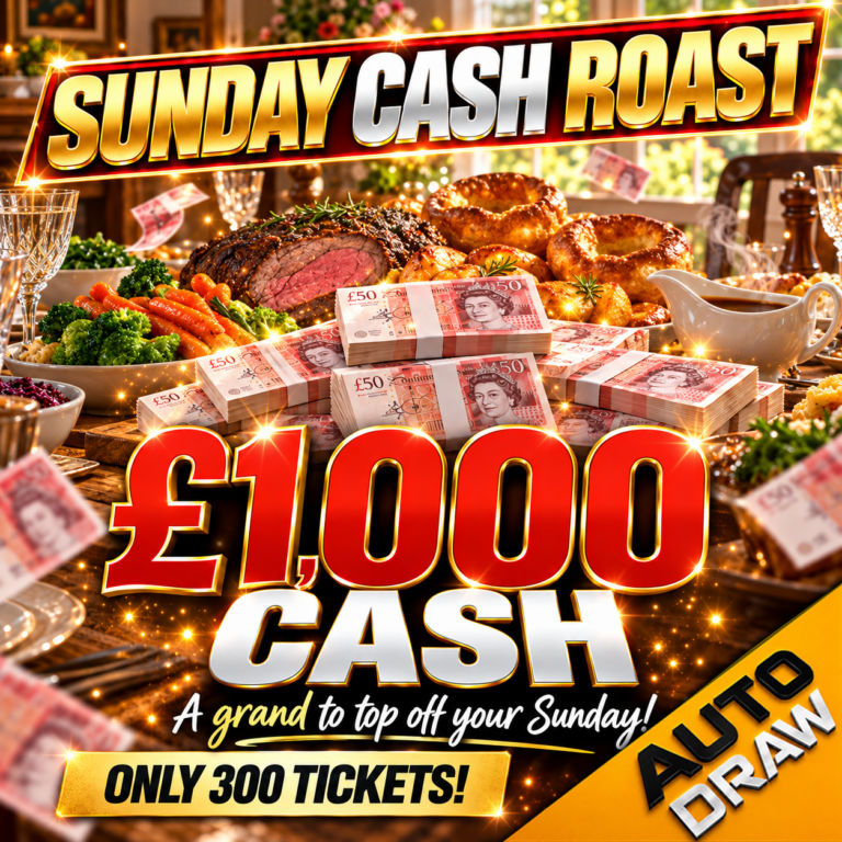 £1,000 In Your Bank! – JUST 300 TICKETS!